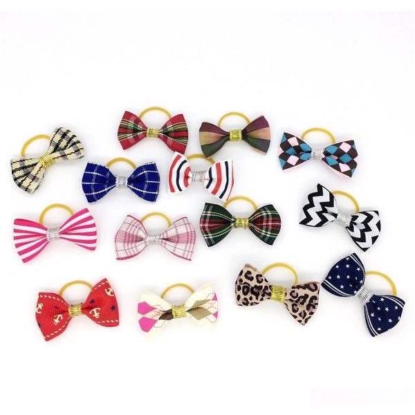 mixed hair bows rubber bands candy colors fashion cute dog puppy cat kitten pet toy kid bow tie necktie c jllxgh yeah2010