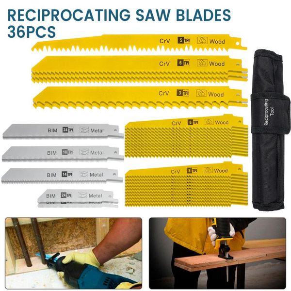 hand tools 36pcs reciprocating saw blades saber handsaw multi blade for cutting wood metal pvc tube power accessories
hand tools 36pcs reciprocating saw blades saber handsaw multi blade for cutting wood metal pvc tube power accessories
