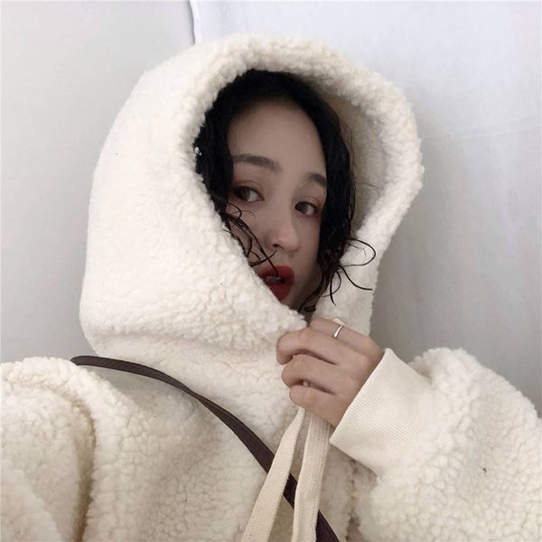 female manteau hiver with lamb's wool sweat woman's coat loose plus thickening athletic clothing short hoodie a165 268o, Black
female manteau hiver with lamb's wool sweat woman's coat loose plus thickening athletic clothing short hoodie a165 268o, Black