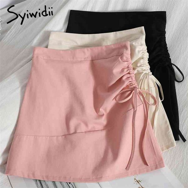 pink high waist skirts women side bow lace up back zipper a-line mini unicolor clothing summer korean fashion 210607, Black
pink high waist skirts women side bow lace up back zipper a-line mini unicolor clothing summer korean fashion 210607, Black