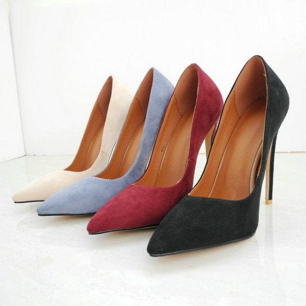 dress shoes zawsthia 12cm extreme high heels woman pumps flock soft suede pointed toe blue nude women's ladies stilettos, Black
dress shoes zawsthia 12cm extreme high heels woman pumps flock soft suede pointed toe blue nude women's ladies stilettos, Black