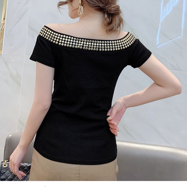 2021 summer european style cotton t-shirt girls fashion off collar zipper women short sleeve shiny rivet tees new t12908a qopc, White
2021 summer european style cotton t-shirt girls fashion off collar zipper women short sleeve shiny rivet tees new t12908a qopc, White