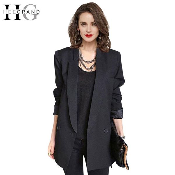 women's suits & blazers hee grand 2021 fashion black blue casual blazer women mid-length single button plus size xxl suit jacket femini, White;black
women's suits & blazers hee grand 2021 fashion black blue casual blazer women mid-length single button plus size xxl suit jacket femini, White;black