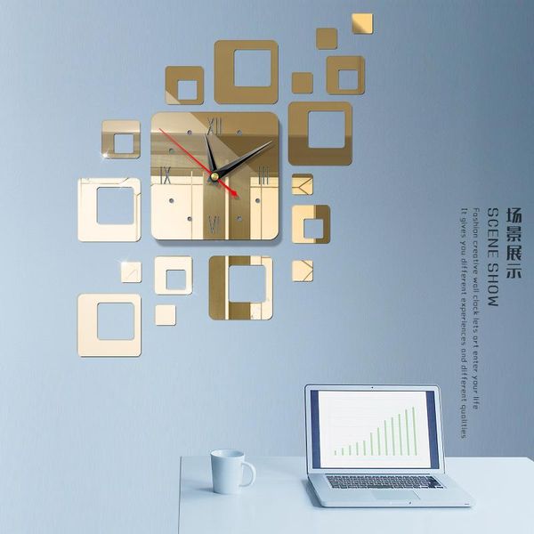 wall clocks removable modern 3d mirror acrylic clock sticker art diy home decor creative square
wall clocks removable modern 3d mirror acrylic clock sticker art diy home decor creative square