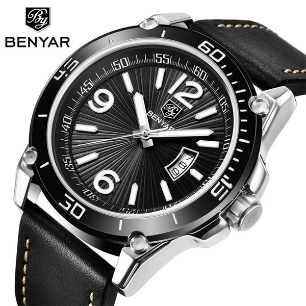 wristwatches benyar design 2021 watch men brand quartz luxury leather waterproof exercise clock men's relogio masculino, Slivery;brown 
wristwatches benyar design 2021 watch men brand quartz luxury leather waterproof exercise clock men's relogio masculino, Slivery;brown