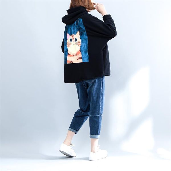 women's hoodies & sweatshirts women spring plus size cartoon print hoodie cardigan jacket casual hooded sweatshirt woman clothes cotton, Black
women's hoodies & sweatshirts women spring plus size cartoon print hoodie cardigan jacket casual hooded sweatshirt woman clothes cotton, Black