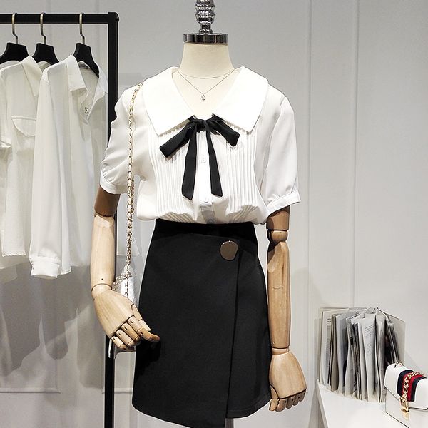 shirt for women 2021 summer new fashion bow elegant small shirt younger doll collar all-match blouse folds straight blusas, White
shirt for women 2021 summer new fashion bow elegant small shirt younger doll collar all-match blouse folds straight blusas, White