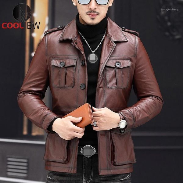 men's leather & faux 2021 autumn winter brand cowhide genuine jacket men pockets cargo coat slim fit single breasted business casual ja, Black
men's leather & faux 2021 autumn winter brand cowhide genuine jacket men pockets cargo coat slim fit single breasted business casual ja, Black