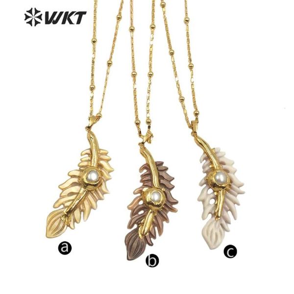pendant necklaces wt-jn106 natural shel necklace feather shell with freshwater pearl paved gold electroplated chain elegant, Silver
pendant necklaces wt-jn106 natural shel necklace feather shell with freshwater pearl paved gold electroplated chain elegant, Silver