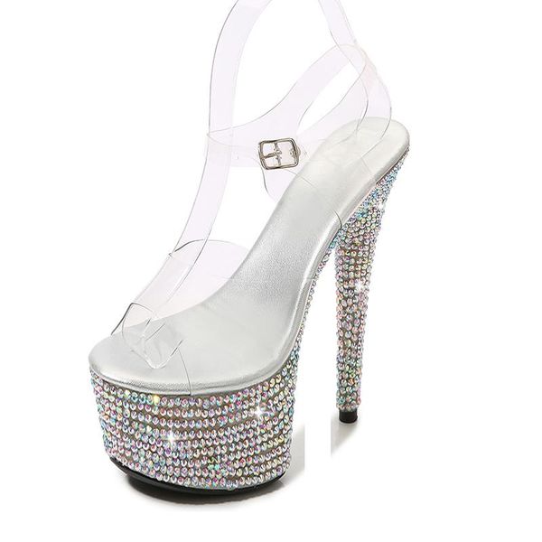 dress shoes nightclub woman sandals 17cm spike heels sandalias rhinestone decoration stage performance platform pumps plus:34-41, Black
dress shoes nightclub woman sandals 17cm spike heels sandalias rhinestone decoration stage performance platform pumps plus:34-41, Black