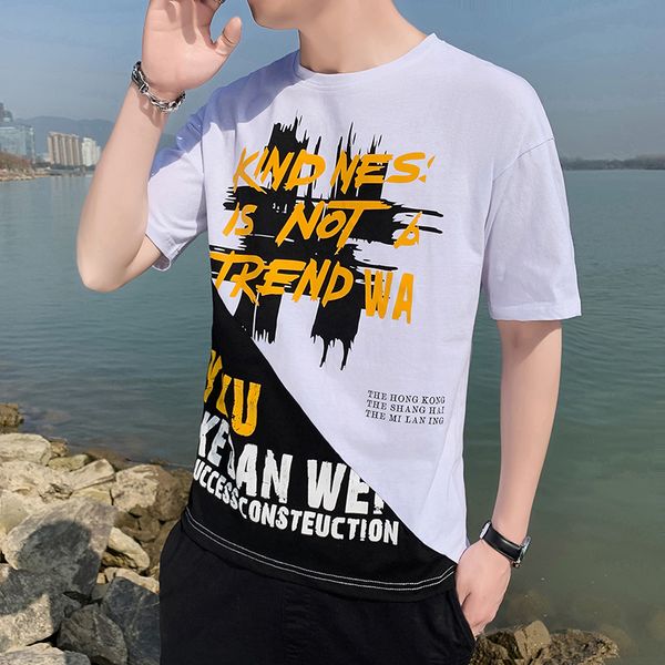 men summer 2021 casual short sleeve shirt hip hop style cotton o neck letter ice silk men ins fashion short t shirt men, White;black
men summer 2021 casual short sleeve shirt hip hop style cotton o neck letter ice silk men ins fashion short t shirt men, White;black