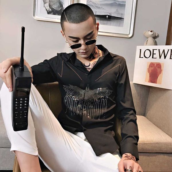 fashion shirts for men long sleeve slim fit casual shirt social night club blouse streetwear chemise homme 210527, White;black
fashion shirts for men long sleeve slim fit casual shirt social night club blouse streetwear chemise homme 210527, White;black