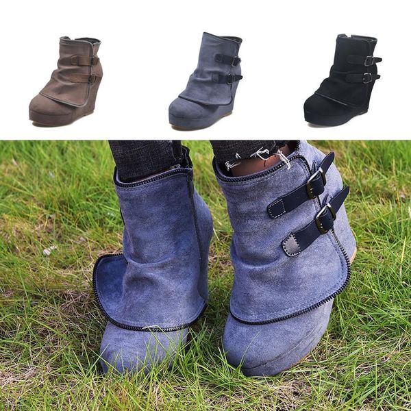 boots style high heel pu upper fashion women's wedge waterproof platform design plus size side zipper wear ladies shoes, Black
boots style high heel pu upper fashion women's wedge waterproof platform design plus size side zipper wear ladies shoes, Black