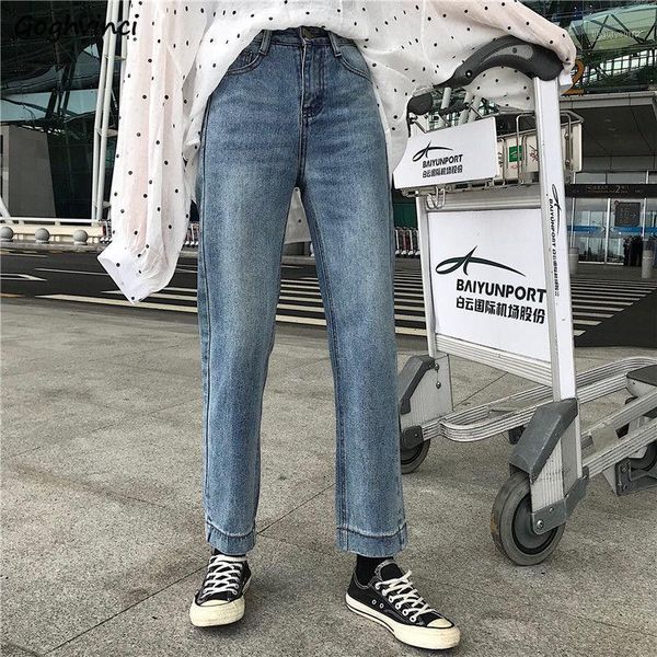women's jeans women retro chic ankle length korean style students office lady harajuku casual simple denim trousers versatile, Blue
women's jeans women retro chic ankle length korean style students office lady harajuku casual simple denim trousers versatile, Blue