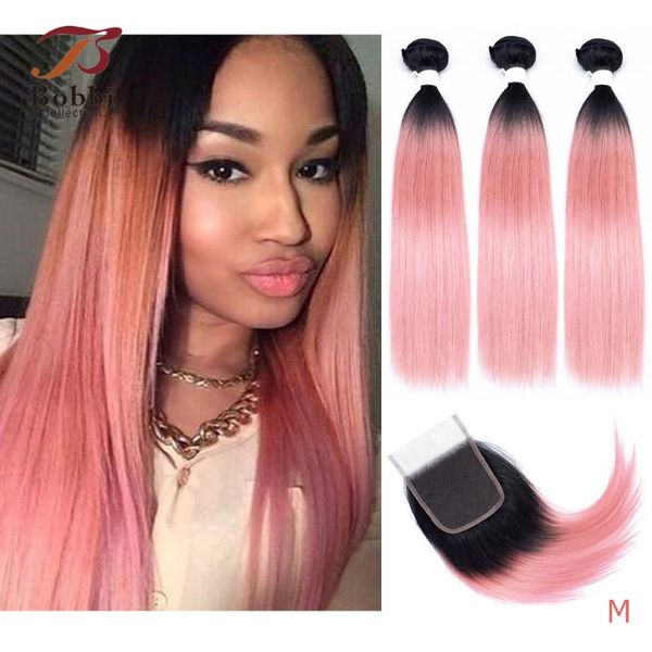 human hair bulks 2/3 bundles with 4x4 lace closure ombre pink rose golden straight pre-colored remy extensions bobbi collection, Black
human hair bulks 2/3 bundles with 4x4 lace closure ombre pink rose golden straight pre-colored remy extensions bobbi collection, Black