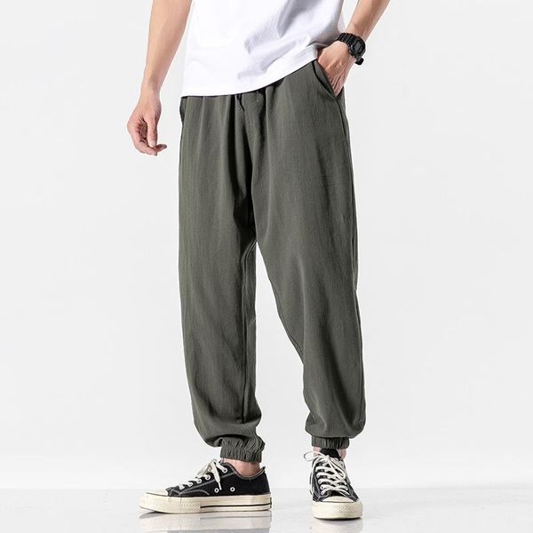 men's pants cotton linen man's joggers 2021 men solid color casual harem baggy male clothing, Black
men's pants cotton linen man's joggers 2021 men solid color casual harem baggy male clothing, Black