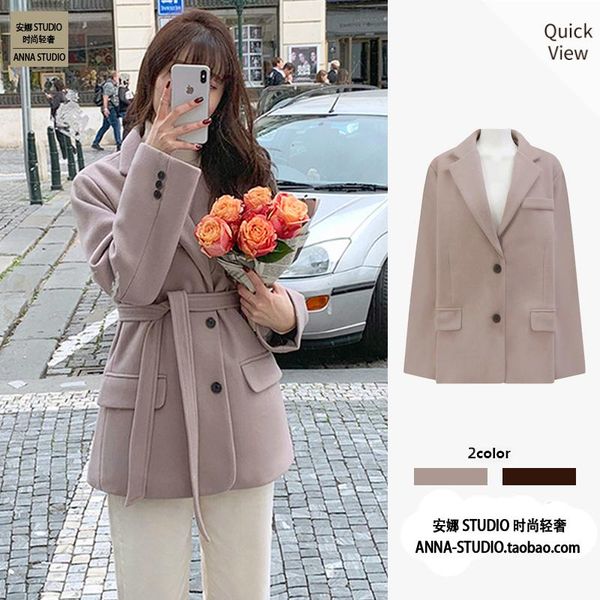 thick quilted woolen blazer women's mid-length 2021 autumn and winter new small waist woolen coat, Black
thick quilted woolen blazer women's mid-length 2021 autumn and winter new small waist woolen coat, Black