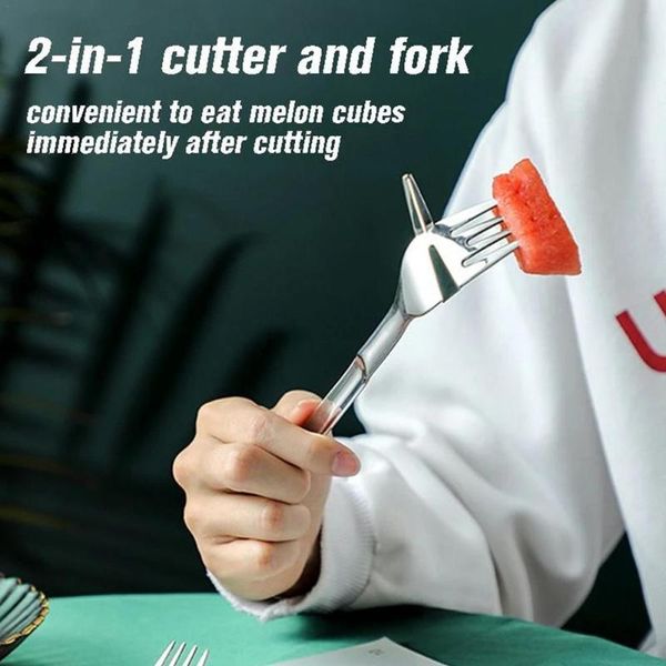 forks 1pcs steel creative portable multi-purpose 2-in-1 watermelon fork tool slicer artifact fruit cutter kitchen gadget
forks 1pcs steel creative portable multi-purpose 2-in-1 watermelon fork tool slicer artifact fruit cutter kitchen gadget