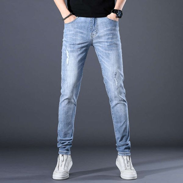 brand holed jeans men's korean fashion casual handsome spring and autumn stretch slim leg long pants, Blue
brand holed jeans men's korean fashion casual handsome spring and autumn stretch slim leg long pants, Blue