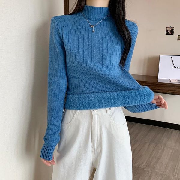women's sweaters half turtleneck sweater women jumper 2021 autum winter basic warm clothes female pull femme knitted cotton pullover, White;black
women's sweaters half turtleneck sweater women jumper 2021 autum winter basic warm clothes female pull femme knitted cotton pullover, White;black
