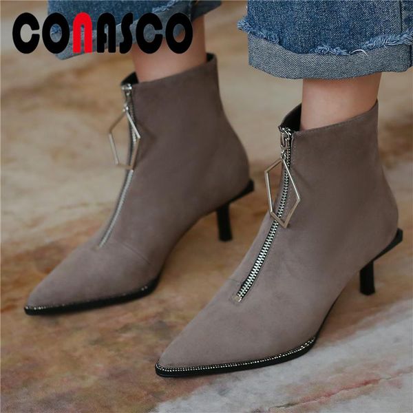boots conasco fashion women ankle pointed toe shoes woman 2021 autumn winter metal decoration front zipper slim short, Black
boots conasco fashion women ankle pointed toe shoes woman 2021 autumn winter metal decoration front zipper slim short, Black