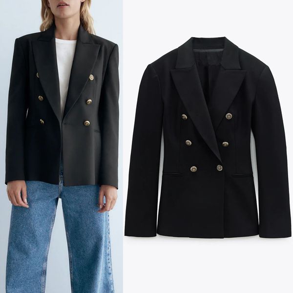 black new tailored double-breasted blazer women metal buttons lapel collar long fashion ladies blazers oc9g pe4p, White;black
black new tailored double-breasted blazer women metal buttons lapel collar long fashion ladies blazers oc9g pe4p, White;black