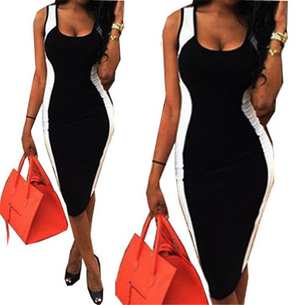 women patchwork bodycon dress summer o-neck sleeveless pencil dress evening club party mini dress sundress vestido, Black;gray
women patchwork bodycon dress summer o-neck sleeveless pencil dress evening club party mini dress sundress vestido, Black;gray