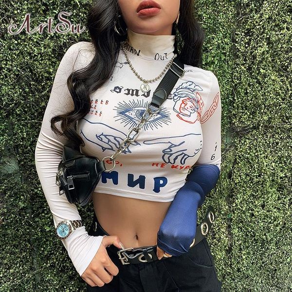 women's t-shirt turtleneck tshirt long sleeve women gothic basic fashion harajuku shirt femme streetwear asts21279, White
women's t-shirt turtleneck tshirt long sleeve women gothic basic fashion harajuku shirt femme streetwear asts21279, White