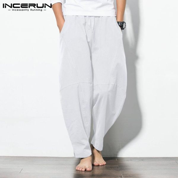 men's pants incerun fashion mens pantalones stylish soild color wide-leg cotton casual streetwear tapered all-match trousers s-5xl, Black
men's pants incerun fashion mens pantalones stylish soild color wide-leg cotton casual streetwear tapered all-match trousers s-5xl, Black