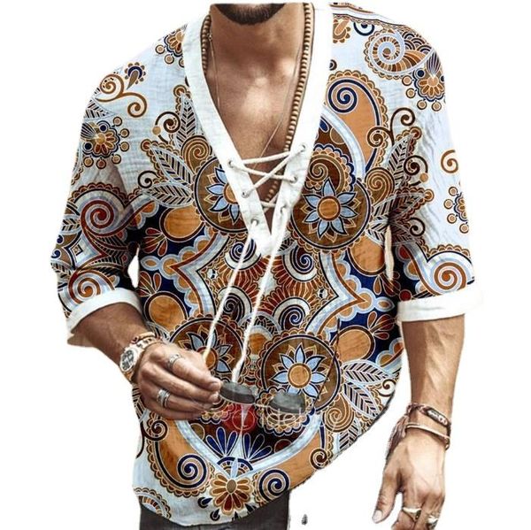 men's casual shirts 2021 chest lace up corn middle sleeve t-shirt printed camisas para hombre korean men sweetshirts\n clothes, White;black
men's casual shirts 2021 chest lace up corn middle sleeve t-shirt printed camisas para hombre korean men sweetshirts\n clothes, White;black