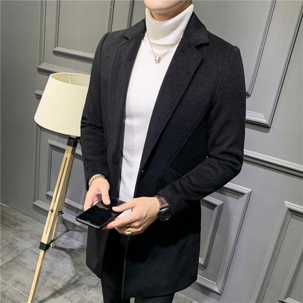 new winter cloth coat of long men's fashion temperament windbreaker male young men's wear comfortable woolen cloth coat, Black
new winter cloth coat of long men's fashion temperament windbreaker male young men's wear comfortable woolen cloth coat, Black