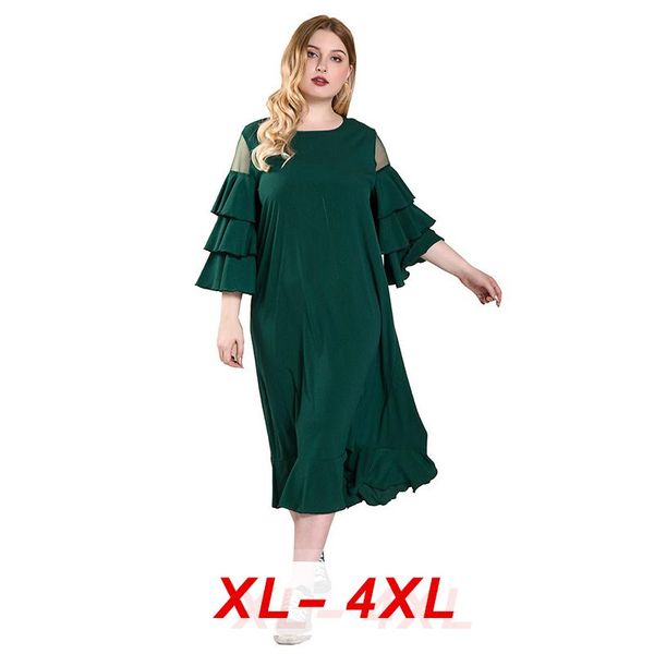 casual dresses 2021 loose oversized plus size dress women o neck layer ruffles flare sleeve green ladies tunic maxi long, Black;gray
casual dresses 2021 loose oversized plus size dress women o neck layer ruffles flare sleeve green ladies tunic maxi long, Black;gray