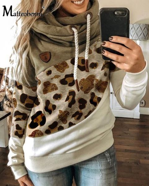 2021 leopard print stitching hooded loose women sweatshirt autumn/winter new style clothing street fashion casual ladies qjy8, Black;white
2021 leopard print stitching hooded loose women sweatshirt autumn/winter new style clothing street fashion casual ladies qjy8, Black;white