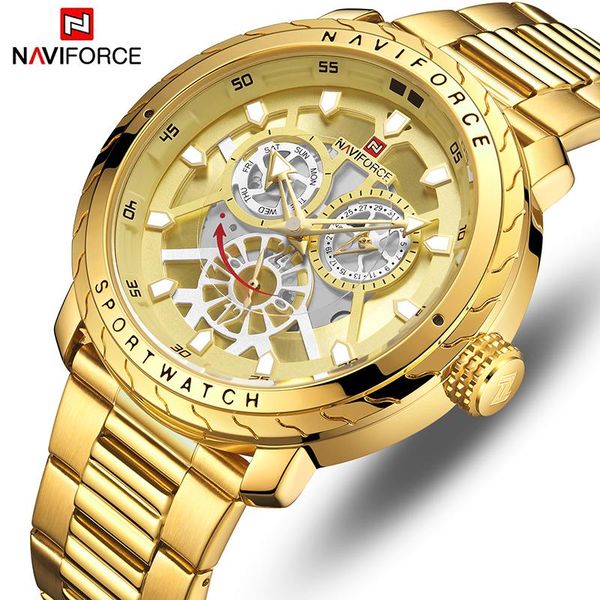 wristwatches naviforce watch men 2021 fashion gold quartz wristwatch stainless steel waterproof sport watches 24 hour male clock, Slivery;brown
wristwatches naviforce watch men 2021 fashion gold quartz wristwatch stainless steel waterproof sport watches 24 hour male clock, Slivery;brown