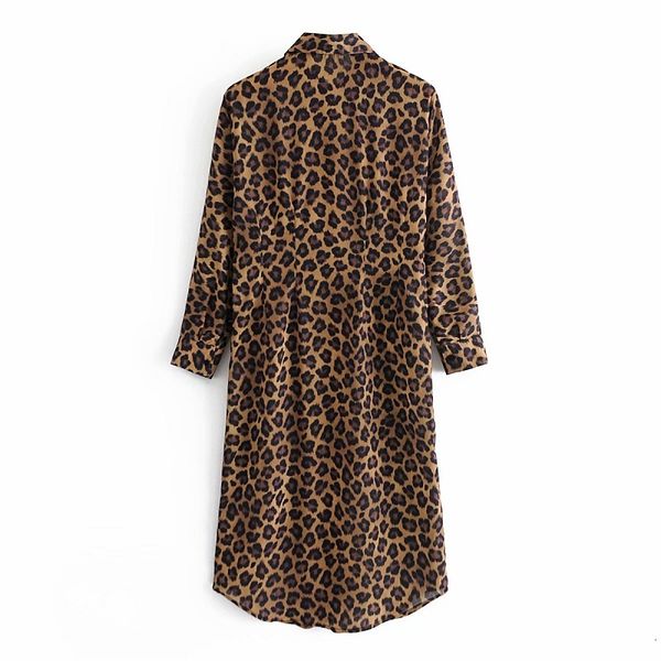 new ies 2021 leopard print woman midi long sleeve turn down collar women's clothes tavs, Black;gray
new ies 2021 leopard print woman midi long sleeve turn down collar women's clothes tavs, Black;gray