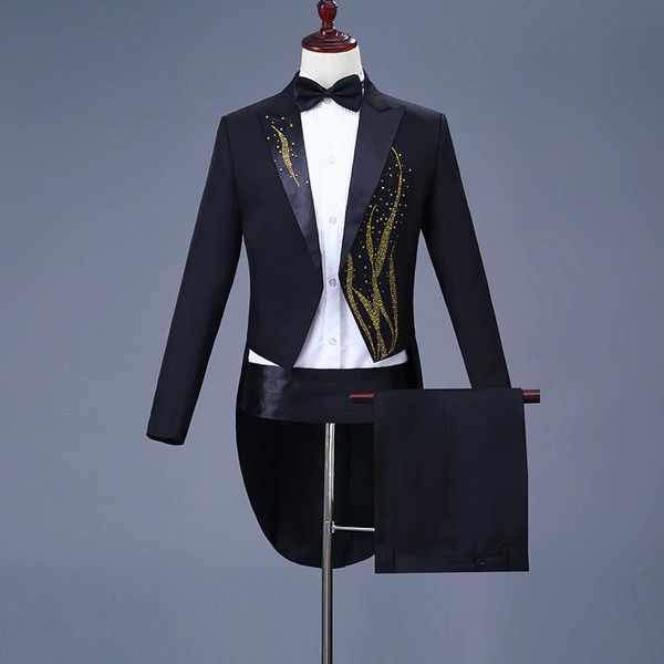 men's suits & blazers mens party dress tailcoat men single button jacket wedding prom tuxedo 2 piece suit (blazer+pants) sets terno mas, White;black
men's suits & blazers mens party dress tailcoat men single button jacket wedding prom tuxedo 2 piece suit (blazer+pants) sets terno mas, White;black