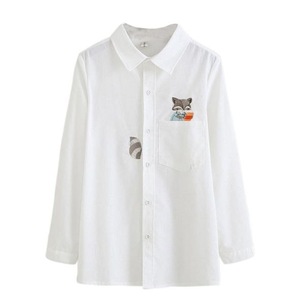 women slim spring autumn blouse shirt cartoon embroidered long sleeve white turn-down collar blouses 2021 women's & shirts
women slim spring autumn blouse shirt cartoon embroidered long sleeve white turn-down collar blouses 2021 women's & shirts