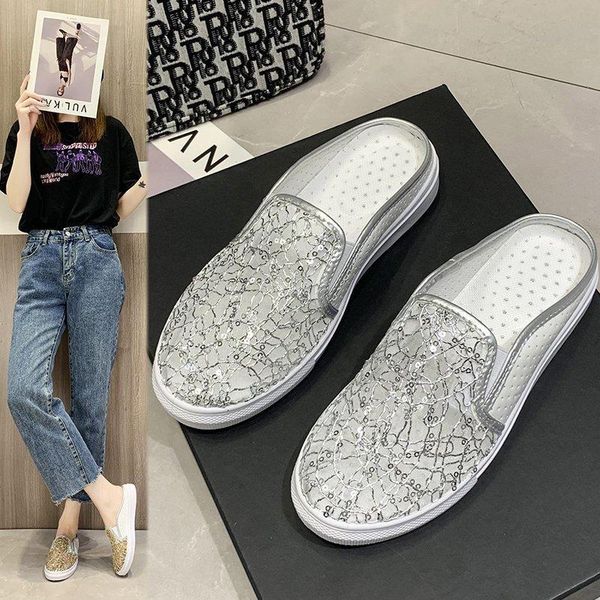 slippers loafers closed toe casual sandals fashion summer autumn mesh lightweight breathable flat semi-slippers women's shoes a762, Black
slippers loafers closed toe casual sandals fashion summer autumn mesh lightweight breathable flat semi-slippers women's shoes a762, Black