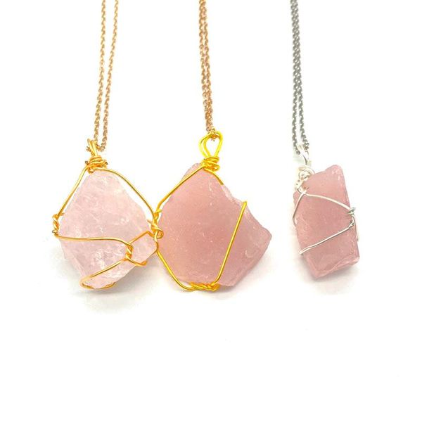 irregular natural pink crystal stone gold silver plated chain pendant necklaces for women girl yoga energy party jewelry
irregular natural pink crystal stone gold silver plated chain pendant necklaces for women girl yoga energy party jewelry