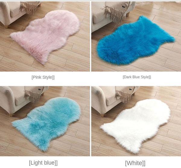 

carpets soft faux fur sheepskin rug fluffy chair cover long hair children's bedroom mat plush wool hairy carpet pad seat area furry rug