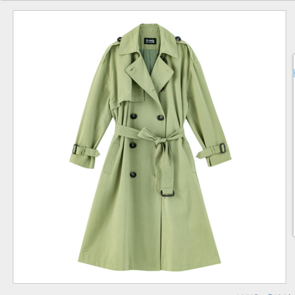 2021 spring and autumn new avocado color windbreaker women's coat loose korean mid-length casual coat trend, Tan;black
2021 spring and autumn new avocado color windbreaker women's coat loose korean mid-length casual coat trend, Tan;black