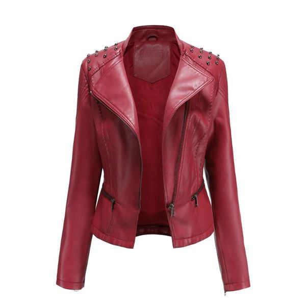 women's leather & faux jacket women 2021 rivet moto biker zipper spring autumn coat veste cuir femme chaqueta cuero mujer red, Black
women's leather & faux jacket women 2021 rivet moto biker zipper spring autumn coat veste cuir femme chaqueta cuero mujer red, Black