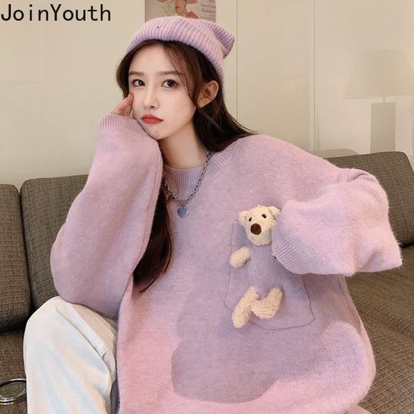 women's sweaters joinyouth oversized pullovers mujer pull femme japanese fashion knitting sweater cute bear loose casual vintage jumpe, White;black
women's sweaters joinyouth oversized pullovers mujer pull femme japanese fashion knitting sweater cute bear loose casual vintage jumpe, White;black