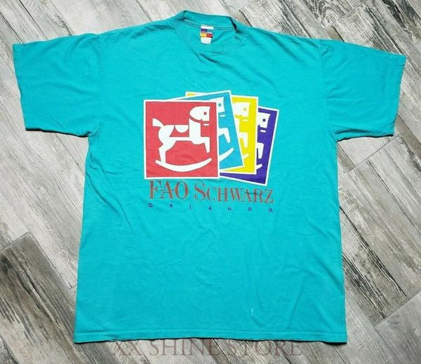 men's t-shirts vintage fao schwarz orlando t-shirt mens size xl 90s teal 100% cotton t shirt men women tee, White;black
men's t-shirts vintage fao schwarz orlando t-shirt mens size xl 90s teal 100% cotton t shirt men women tee, White;black