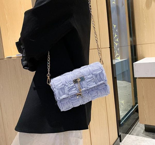 2021 spring and summer hand-woven bag diy chain ribbon gauze grid homemade shoulder messenger female tide
2021 spring and summer hand-woven bag diy chain ribbon gauze grid homemade shoulder messenger female tide