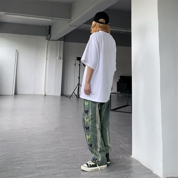 hip hop streetwear woman straight elastic high waist denim butterfly pattern print wide leg punk harajuku jeans for women, Blue
hip hop streetwear woman straight elastic high waist denim butterfly pattern print wide leg punk harajuku jeans for women, Blue