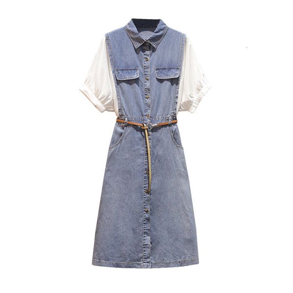plus size 5xl denim female short sleeve fake of two pieces new ladies summer jean dress with y33 belt fpiy, Black;gray
plus size 5xl denim female short sleeve fake of two pieces new ladies summer jean dress with y33 belt fpiy, Black;gray
