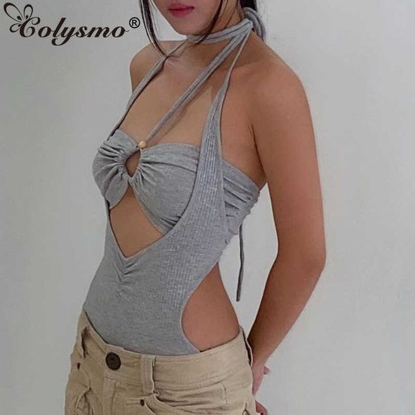 colysmo halter bodysuit women cut out lace up backless solid color sleeveless bodycon romper summer party club outfits 210527, Black;white
colysmo halter bodysuit women cut out lace up backless solid color sleeveless bodycon romper summer party club outfits 210527, Black;white