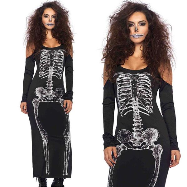 casual dresses autumn black halloween skull print women's dress female performance long skirt y2k90s gothic street wear sexy, Black;gray
casual dresses autumn black halloween skull print women's dress female performance long skirt y2k90s gothic street wear sexy, Black;gray
