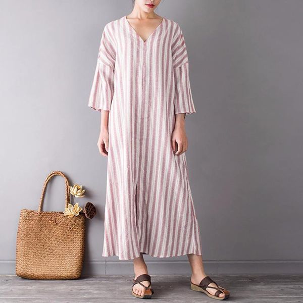 casual dresses women dress plus size summer tide striped short sleeve maxi for long fashion lady, Black;gray
casual dresses women dress plus size summer tide striped short sleeve maxi for long fashion lady, Black;gray